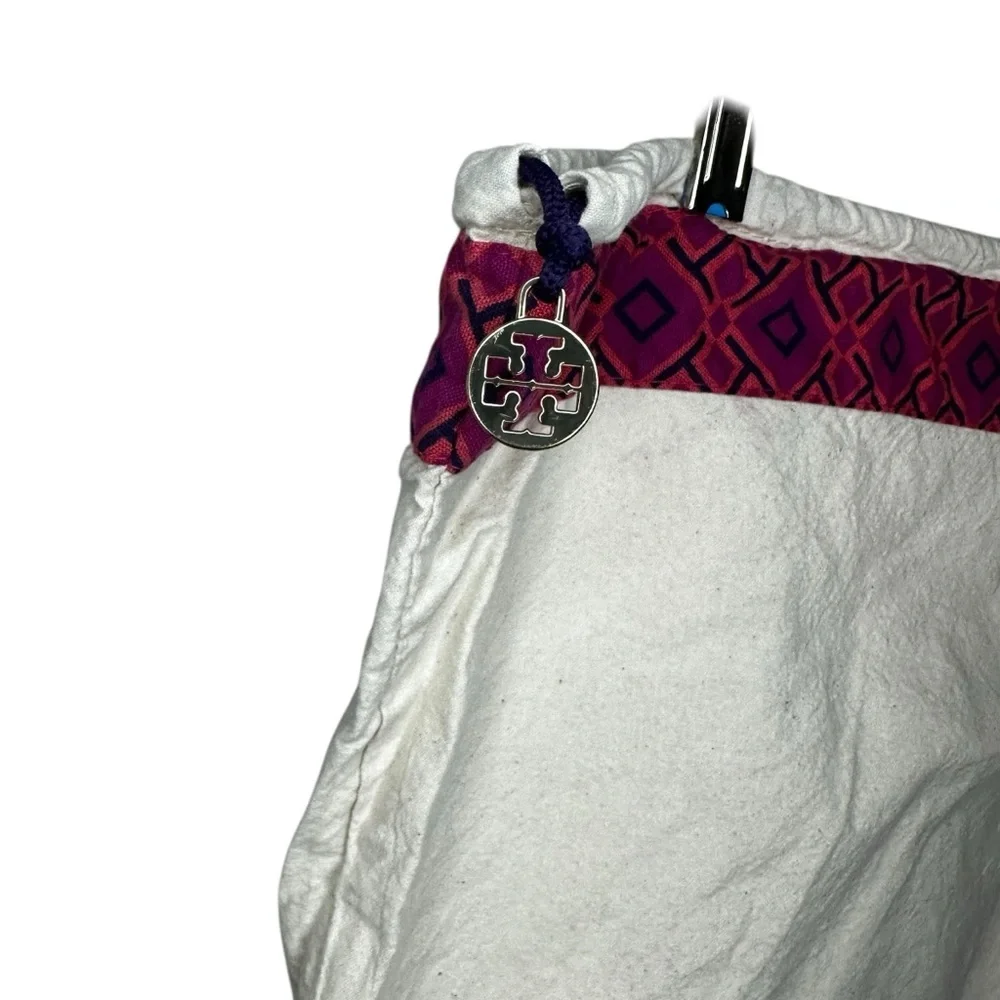 Tory Burch Dust Bag Cream Storage Bag w/ Pink Trim Large
